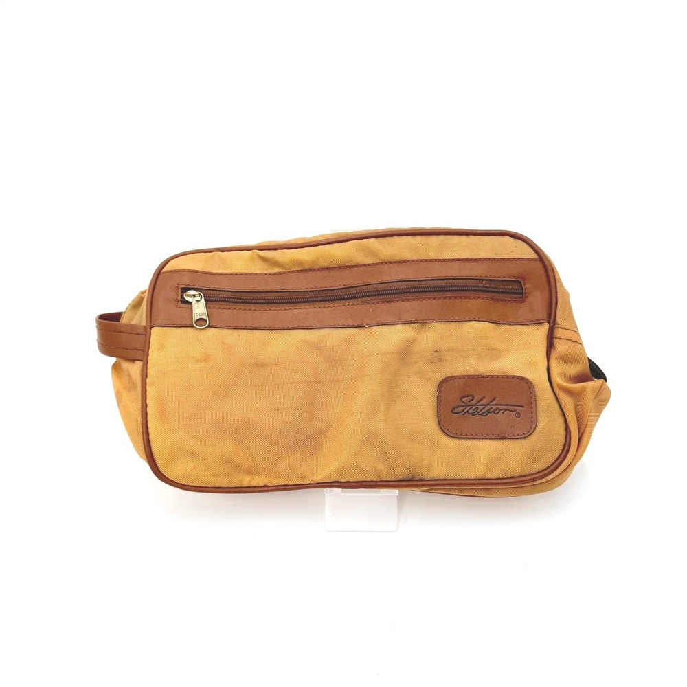 Stetson Mens Vintage Canvas Toiletry Bag Dopp Kit Tan Brown Western Travel Bag